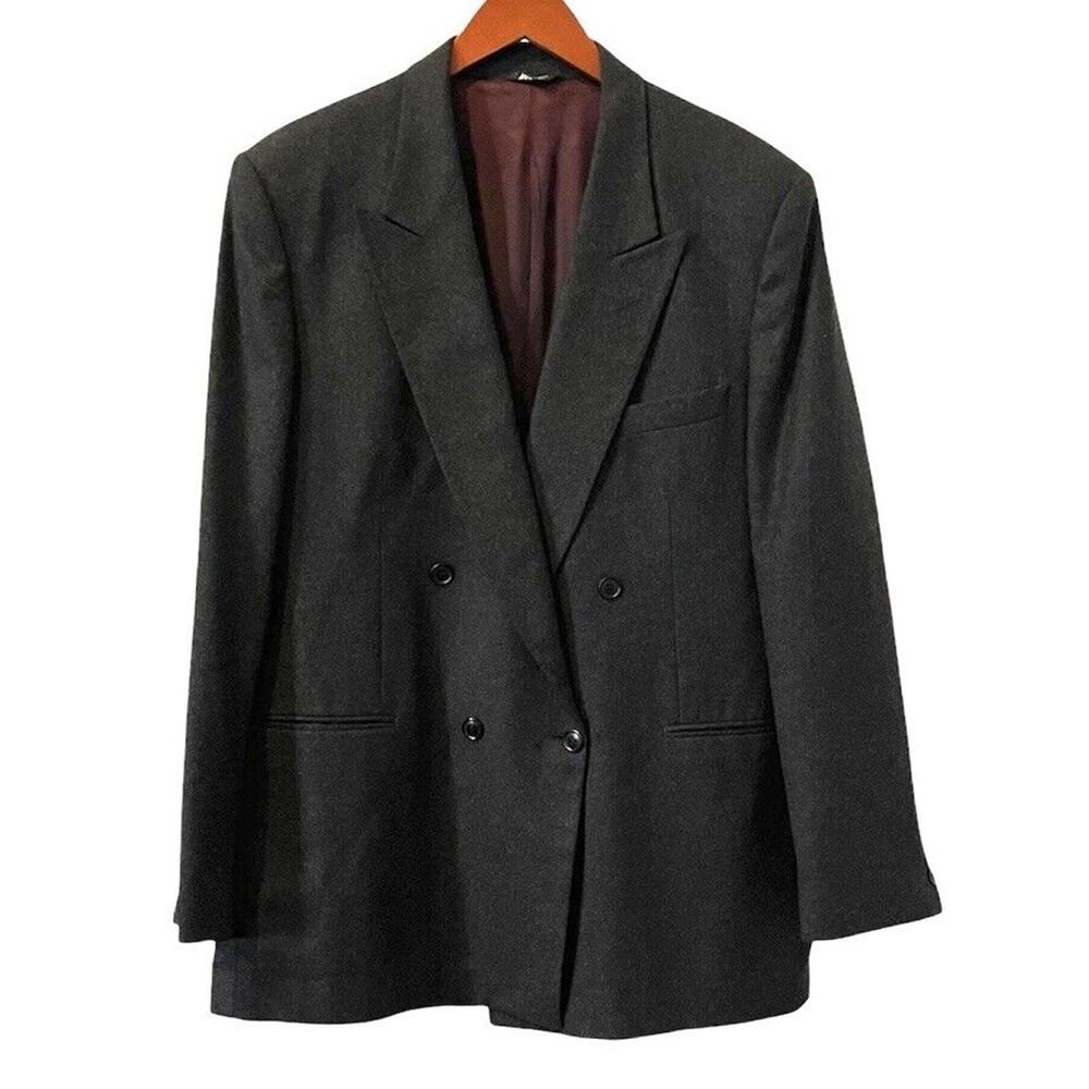Ducatti Uomo for Raphael NY Mens Gray Wool Blazer Jacket Size 45 Vintage